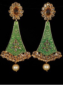 Reverse Ad Earrings With Meenakari Work